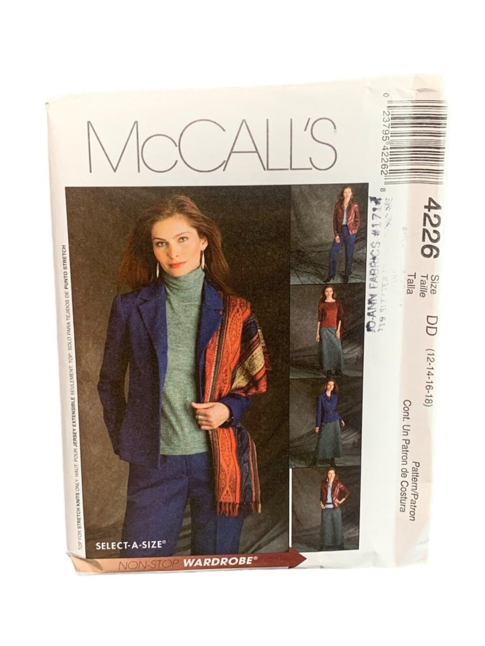 McCalls Sewing Pattern 4226 Womens Jacket Skirt Pant Size 12-14-16-18 Uncut